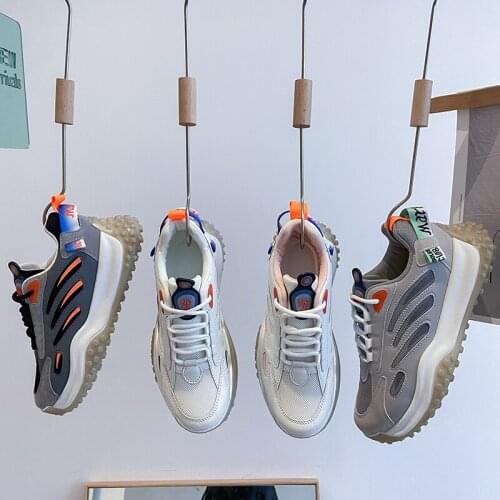 Womens breathable mesh sneakersWomens lace-up vulcanized shoes Large size comfortable womens casual flat shoes botas de mujer