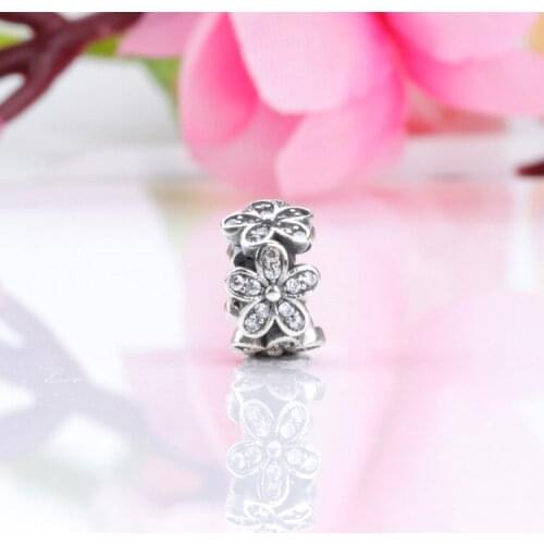 Bewill Hot Sale 925 Sterling Silver Plum beaded spacer Fit Original Bracelet Women Jewelry Making Gift