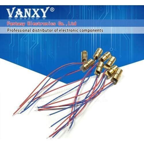 10pcs 10P 3V 650nm 5mW Adjustable Laser Dot Diode Module Red Copper Head laser pointer new