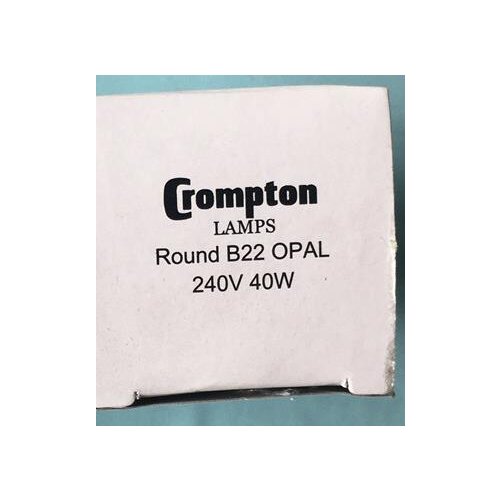 2pcs, 240V40W Crompton Lamps,Round B22 OPAL 240V 40W 40W240V bulb VERIVIDE CAC60 F lamp