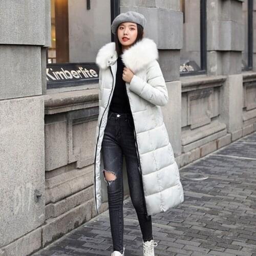 2020 Winter Down New Down cotton Jacket Women Long Hooded Overcoat Female Casual Plus Size Warm Down Cotton Parka Coat wl010