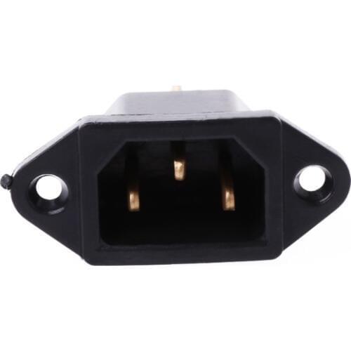 10 Pcs/Set AC 250V 10A 3-Pin Terminal IEC320 C14 Inlet Power Plug Socket Black