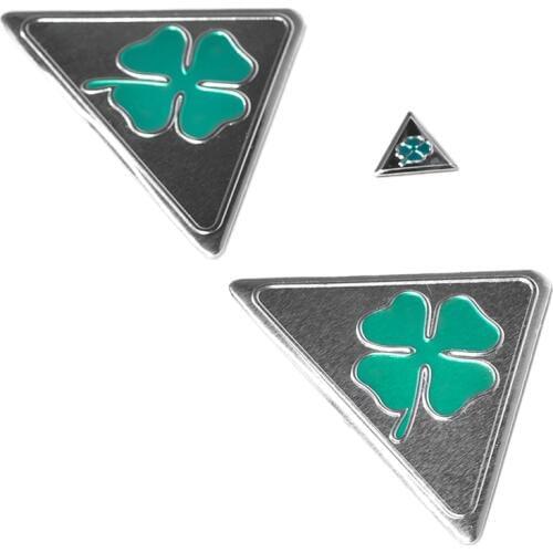 3Pcs GT Car Side Splash Guard Emblem Badge Sticker Aluminum+PVC For Alfa Romeo Quatrefoil Green Delta For Alfa 147 156 166 159