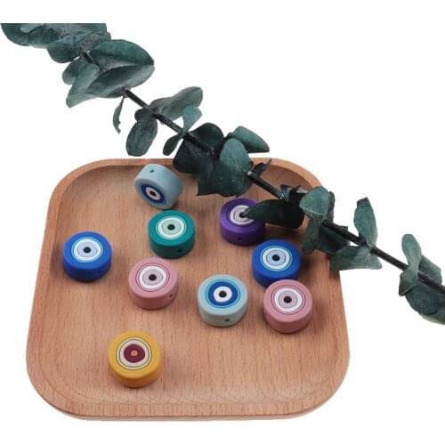 50pcs Silicone Beads Baby Teething Colorful Circle Beads Food Grade Silicone Nursing Pacifier Chain Chew Bead BPA Free Baby Toys