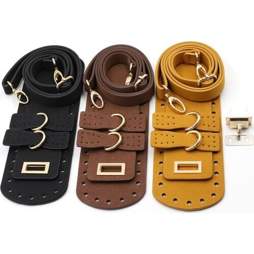 7Pcs/Set Artificial Leather Shoulder Bag Bottom Strap Replacement for DIY Knitting Crochet Handbag Sewing Accessories