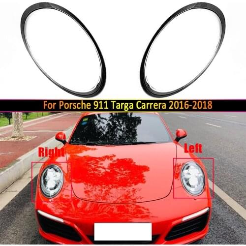 Car Headlight Lens For Porsche 911 Targa Carrera 2016 2017 2018 Headlamp Cover Replacement Auto Shell