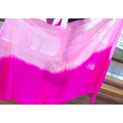 Cheap Gradient Belly Dance Veils Pink Rose Silk Scarf Shawl 250*114cm Bellydancer Performance Show Veil Purple Free Shipping