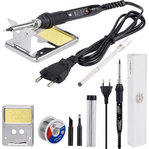 JCD 80W LCD soldering iron 220V 110V adjustable Temperature Welding Solder Repair tool Ceramic heat soldering iron Tips kits