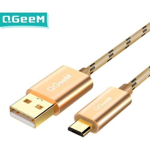 QGeeM Micro USB Cable USB Data Cable for Samsung Xiaomi hua wei Tablet Android USB Charging Cord 1m 2m Micro usb