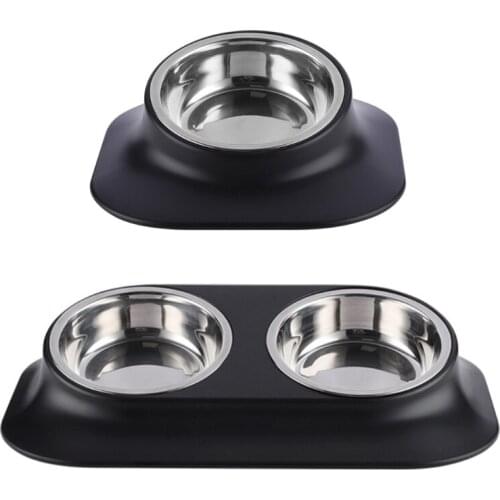 Stainless Steel Cat Dog Food Bowl Raised Detachable Elevated 15°Slanted Non-slip Pet Utensils Puppy Feeding Container