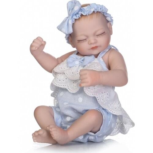 11inch Mini Reborn Baby Doll Soft Full Silicone Vinyl Real Touch Sleeping Baby Doll Toys for Kids Drop Shipping Dolls for Girls