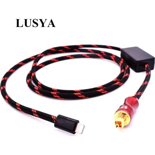 Lusya USB /Type C/Micro/Lightning To Optical Fiber Cable Power Amplifier Wire Car DSP Audio Cable