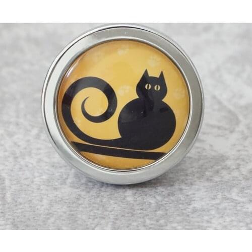 Cute Black Cat Knobs Vintage Drawer Pulls Knobs Kids Handmade Handles Animal Cupboard Pulls knobs Kitchen Cabinet Knobs Hardware
