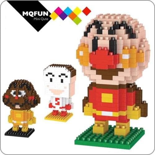 LNO mini diamond Japanese Anime cartoon anpanman ABS plastic building bricks 3d model diy educational toys children gifts toy
