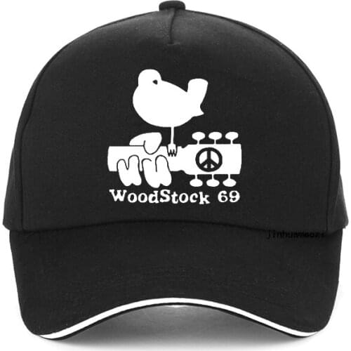 Fashion Woodstock 3 Days Peace ' Music Colorful Logo Guitar Bird Baseball Cap Woodstock 1969 male brand summer Hip Hop hat