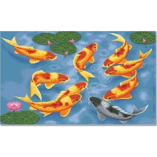 3D DIY Diamond Painting Fish 50x80cm Crafts Direct Selling Cotton Needlework Diy Diamond Embroidery Kit 3d Full