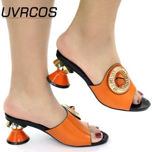 Latest Style Womens Shoes Slippers with Summer and Rhinestones for Ladies Italian High Heels Autumn Slipper for Wedding