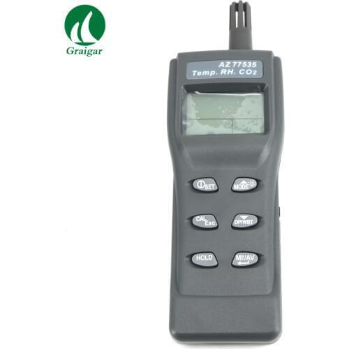 New AZ77535 CO2 Gas Detector Carbon Dioxide Detector 9999ppm Temperature Humidity