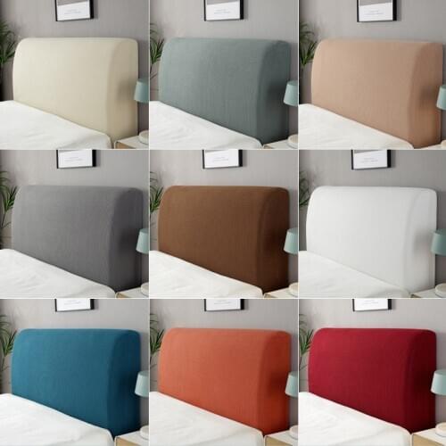 New Elastic Bedhead Cover All-inclusive Bed Head Cover Solid Color Bed Head Back Protection Headboard Dust Cover Bedroom Decor