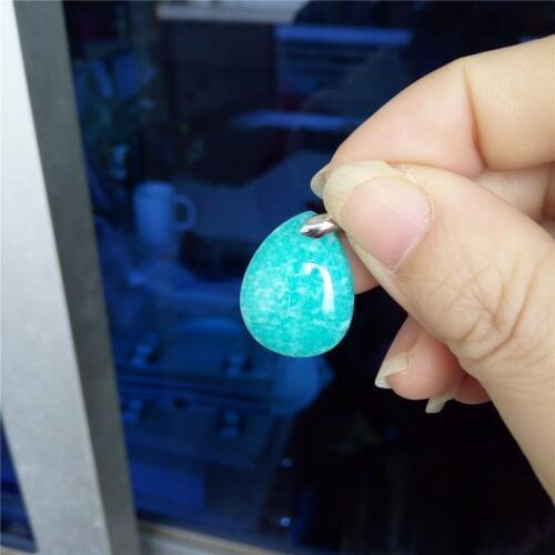 Natural Amazonite Pendant For Jewelry Making Unique Fashion Women Necklace Charm Teardrop Bead Pendant 22*18*7mm