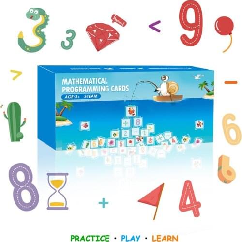 Robobloq Qobo Card Extension Version - 30 Puzzle Math Cards( Addition & Subtraction) for Toddler Early Learning - Math Puzzle
