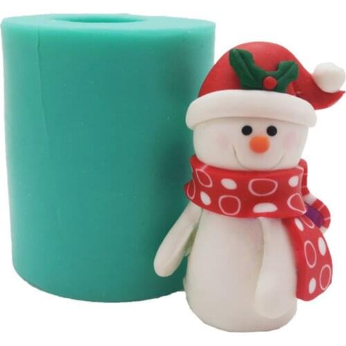 Christmas Snowman Silicone Molds 3D Candle Mold Dessert Party Fondant Cake Decorating Tools Resin Ornament Plaster rational