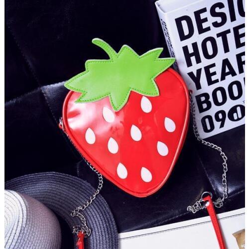 Fruit Bag New Street Fashion Designer Cool Funny Unique Cute Fruit Day Clutch Wallet Purse Girls' Mini Chain Bag Shoulder Bag