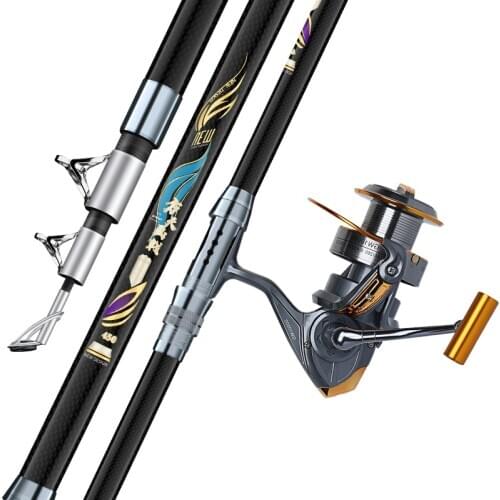 2.7M-4.2M Distance Throwing Pole Anchor Rock Fishing Olta De Pesca Carbon Fiber Super Hard Telescopic Fishing Canne Boat Rod