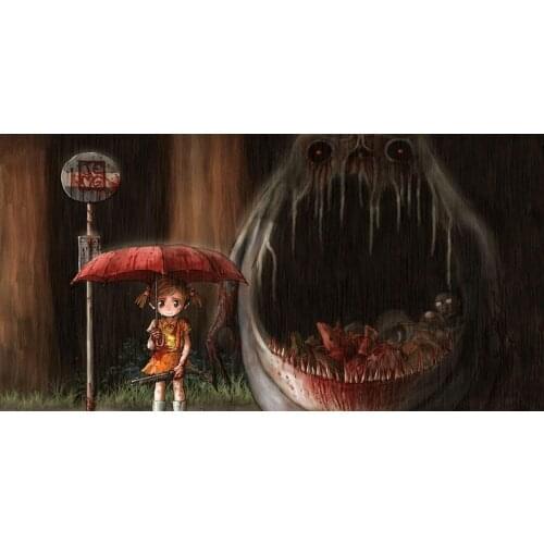 Horror Totoro Microfiber Beach Towel Terrible Creative Gift serviette de plage toalha Sport Travel Drying Bath Towels 70X140CM