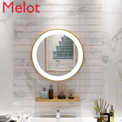 Nordic bathroom mirror vibrating sound network red with wall mounted bathroom mirror led touch with luminous cosmetic mirror