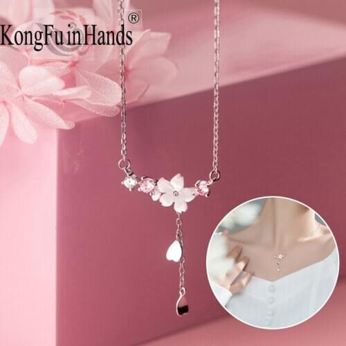 S925 Silver Necklace for Women Cute Sweet Little Flower Pendant Fashion Simple Clavicle Chain Korean Style Lady Fine Jewelry