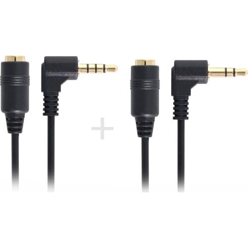 CYSM 1Set 3/4 Poles Audio Stereo 90 Degree Right Angled 3.5mm Male to Female Extension Cable