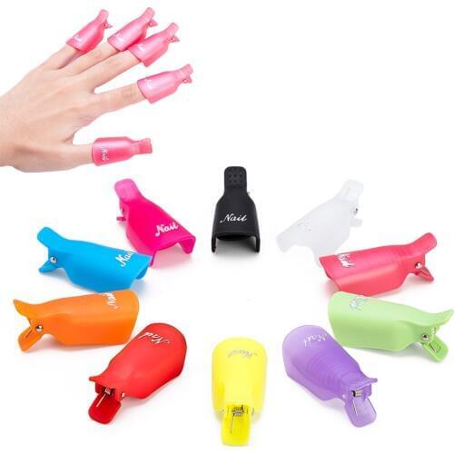 Dmoley 10pcs Gel Nail Polish Clips Caps Remover Gel Polish Remove Degreaser Nail Cleaner Gel Nail Remover Manicure Tools