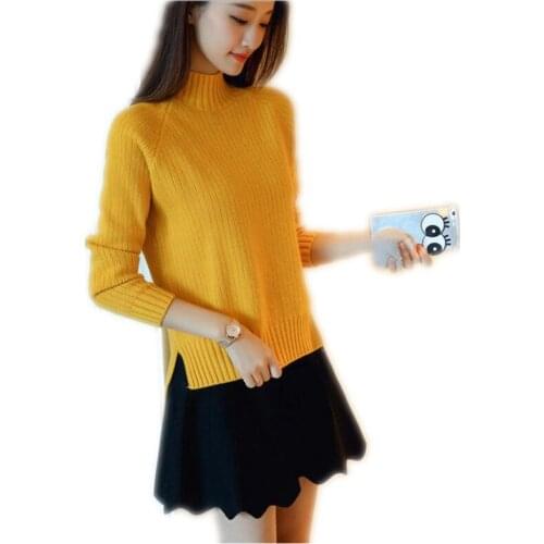 2018Turtleneck Warm Winter Women Sweater And Pullovers Female Short Knitted Tops Jumper High Elastic Sweater Female KnitwearQ981