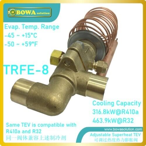 316kw R410A TEV utilizes evaporator fully and ensure no liquid refrigerant may reach the compressor in coolings or heat pumps