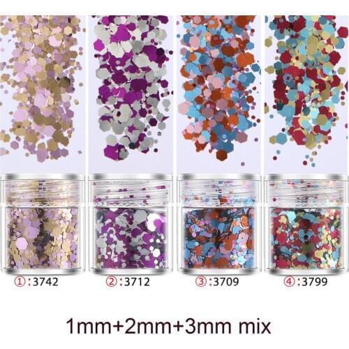 4pots Rose Red 1-3mm Mix UV Resin Mold Filling Decroation Loose Sequins Nail art Diy Resin Crafts Jewelry Tool Pigment