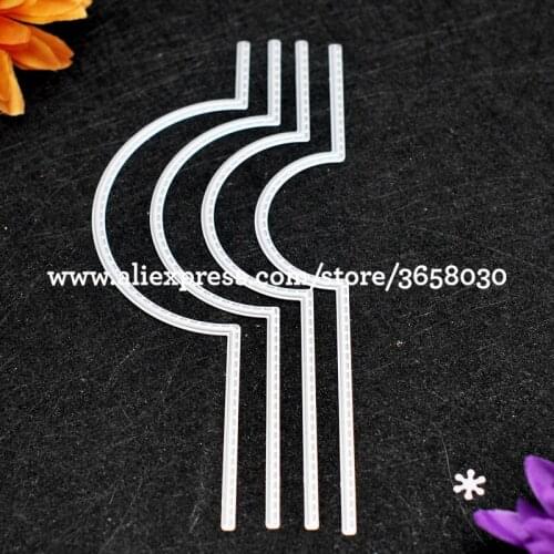 4pcs Circle Bump Borders Metal Die cutting Dies For DIY Scrapbooking Photo Album Decorative Embossing Folder Stencil 8072620