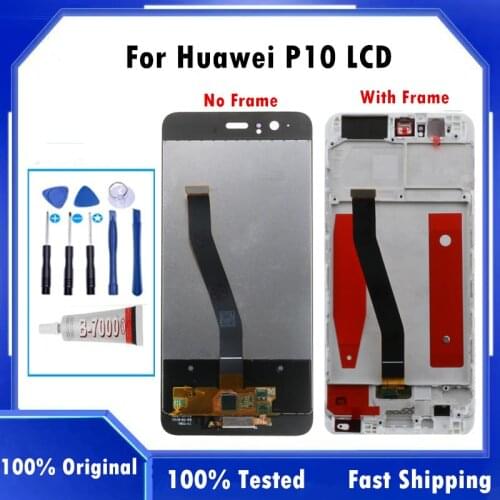 5.1'' 100% Original New LCD For Huawei P10 VTR-L09 VTR-L10 VTR-L29 Display Touch Screen Digitizer Assembly Relacement With Frame