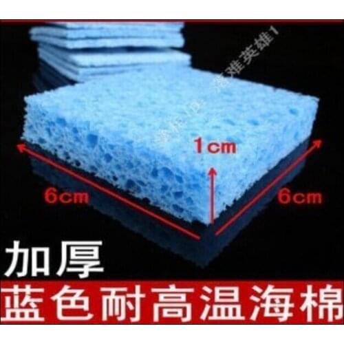 5pcs/lot Durable Thicken Soldering Iron Tips Cleaning Sponge Cleaner Pulp Sponge Blue 6cm*6cm*1cm