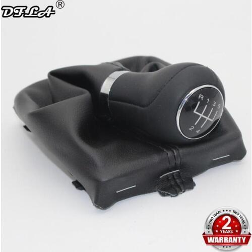 5 Speed Car Shift Gear Knob With Real Leather Knob For Audi A6 C6 (2004-2012) A4 S4 B8 8K A5 8T 8F Q5 8R 2007-2015