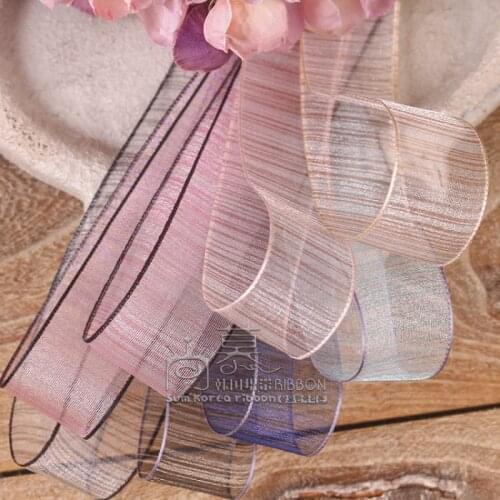 5 yards Symphony Horizontal Pattern Snow Gauze Ribbon Diy Bow Hair Accessories Dress Hat Bouquet Packaging Material