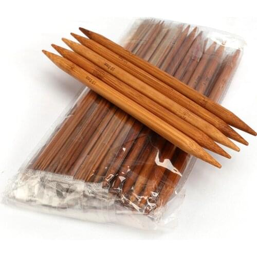 75pcs 20cm Carbonized Bamboo Knitting Needles Set 15 Sizes 2.0-10mm Double Pointed Crochet Needles Yarn Weave Needles Set