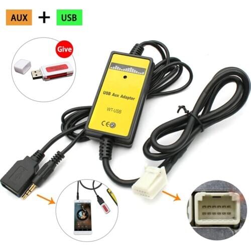 Car MP3 Player Radio Aux&USB In Input Adapter For Toyota Camry 6+6pin High Quality