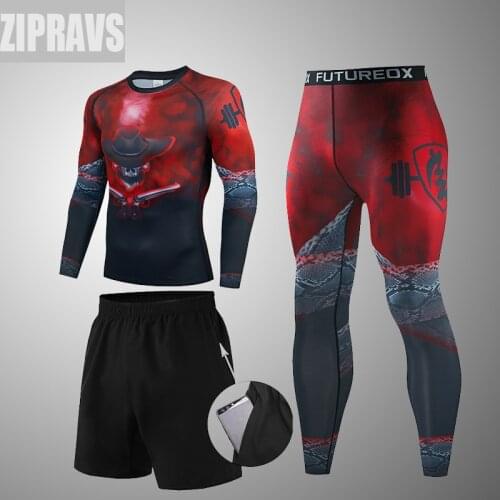 Brand mens running suit quick-drying breathable stretch sports pants gym compression mens jogging fitness training sports suit