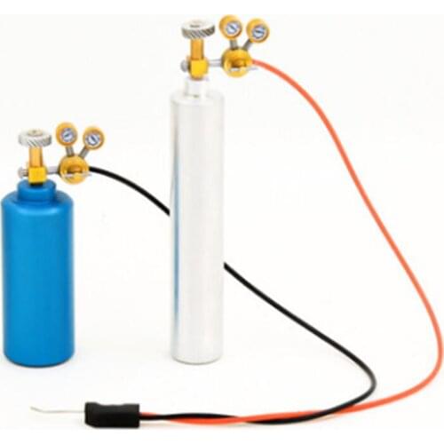 2pcs Aluminum Alloy Oxygen Acetylene Bottle For 1/10 RC Crawler 1/14 Tamiya RC Truck TRX4 G500 TRX6 G63 Scania Axial SCX10 Y007