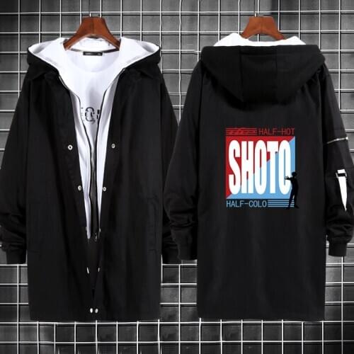 My Hero Academia black white Overcoat Boku no Hero Academia Long Trench Izuku Midoriya Cosplay Jacket Long Solid Windbreak Coat