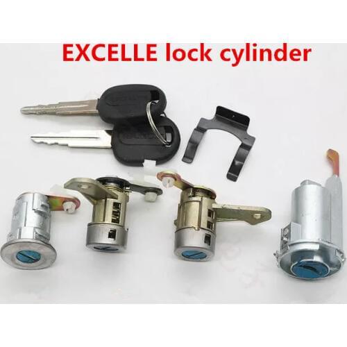 Car lock cylinder full set for new version EXCELLE,spark,door and back tail box lock cylinder with two keys