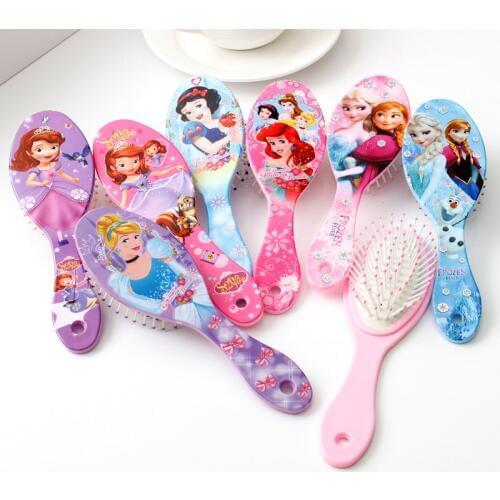 Disney Mickey Frozen Elsa Anna Princess Cartoon Childrens Massage Hair Brushes Care Baby Girl Cute Air Comb Children Toys Gift