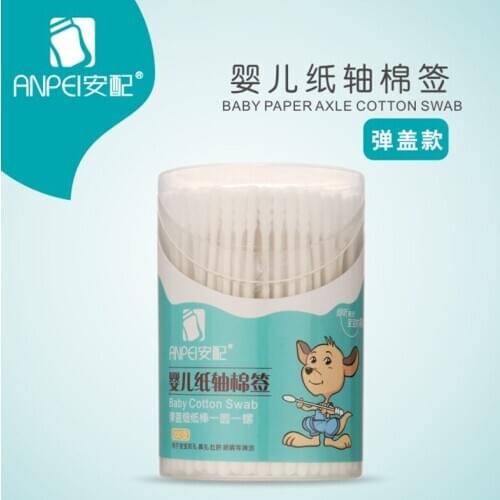 Del Bambino Del Cotone Tampone di Legno Spiedi Bastoncini di Cotone Morbido di Pulizia di Orecchie Tamponi Cotonete Pampons Salu