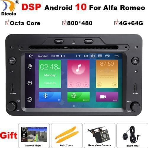 DSP Octa Core4+64G Android 10 Car DVD GPS For Alfa Romeo Spider Alfa Romeo 159 Brera 159 Sportwagon RADIO stereo auto navigation